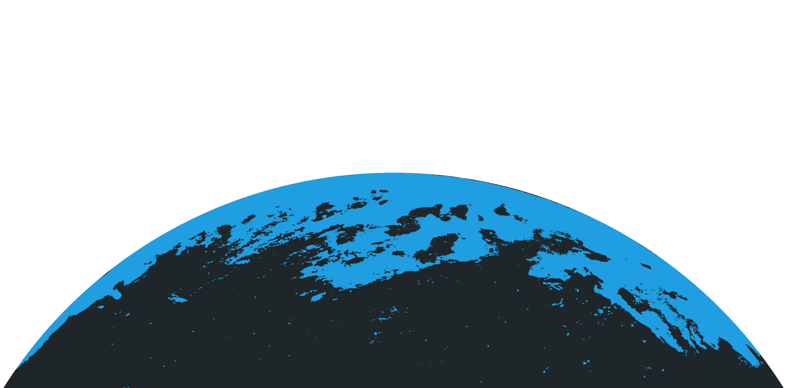 Earth as the canvas where the Four Elements manifest - The Coral Vines' vision of global harmony Curved view of Earth from space in blue and black showing continents and organic coral-like structures with the four elements hovering above and influencing the planet.